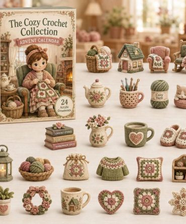 Cozy Home Crochet Advent Calendar 2026 – 24-Day Acrylic Charm Countdown, Home & Crochet-Themed Mini Charms For Makers