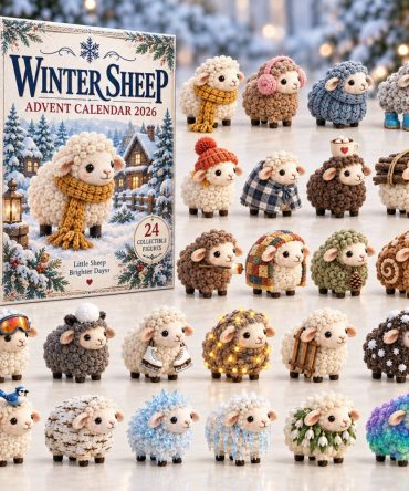 2026 Cozy Knit Winter Sheep Advent Calendar - 24-Day Soft Wool-Themed Countdown With Acrylic Charms, Hygge Holiday Surprises