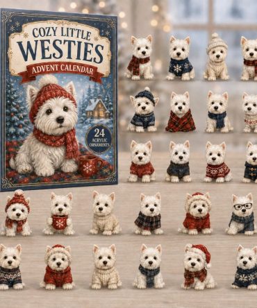 Cozy Westie 2026 Advent Calendar — 24-Day Holiday Countdown With Acrylic Charms, Charming Gift For West Highland White Terrier Fans