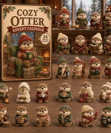 2026 Cozy Otter Holiday Countdown Calendar — 24-Day Acrylic Charm Collection, Cute Gift For Otter Lovers & Home Décor