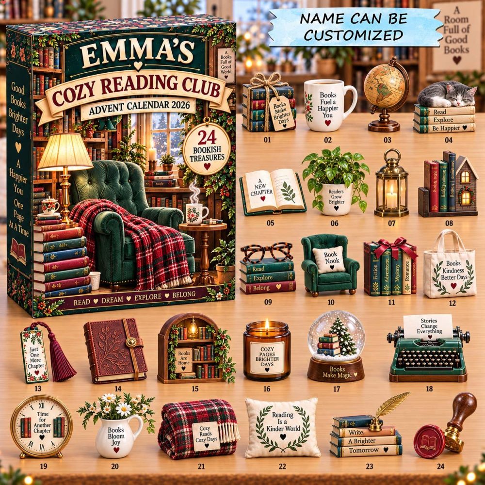 Cozy Reading Club 24-Day Comfort Countdown - Acrylic Book & Tea Charms, Daily Cozy Surprises For Book Clubs And Avid Readers