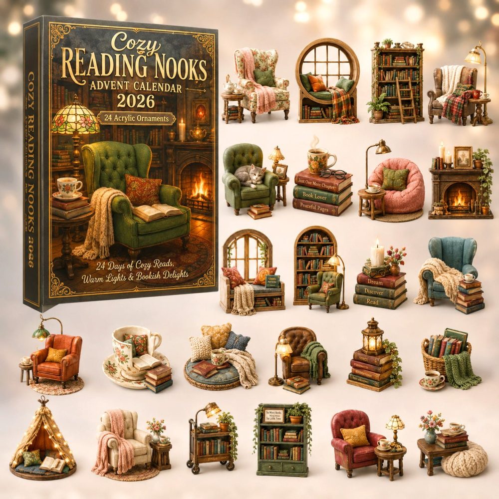 2026 Cozy Reading Nooks Advent Calendar - 24 Acrylic Charm Surprises, Book Lover Countdown Gift With Miniature Scenes