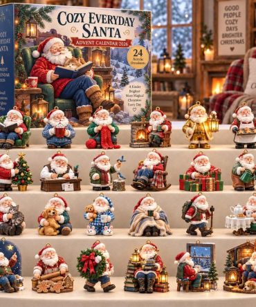 Cozy Santa Holiday Countdown Calendar 2026 — 24 Warm Acrylic Charms, Classic Christmas Santa Gift & Nostalgic Ornament Collection