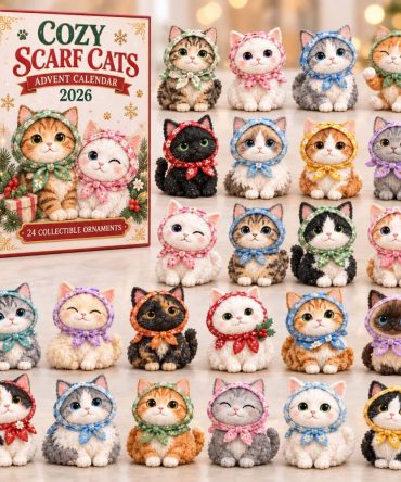 2026 Cozy Scarf Cats Countdown Calendar — 24 Acrylic Cat Charms, Cute Winter Cat-Themed Advent Gift For Cat Lovers