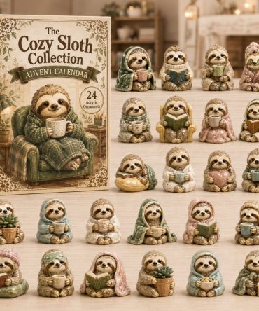 Cozy Sloth Collection Advent Calendar 2026 – 24-Day Acrylic Charm Countdown, Relaxing Sloth-Themed Holiday Gift For Animal Lovers