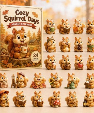 Cozy Squirrel Days Holiday Countdown — 24-Day Autumn Acrylic Charm Collection, Woodland Decor Gift 2026