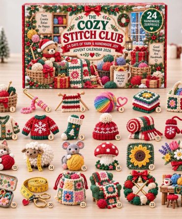 Cozy Stitch Club Advent Calendar 2026 — 24-Day Knitting & Craft Acrylic Charm Countdown, Surprise Mini Charms
