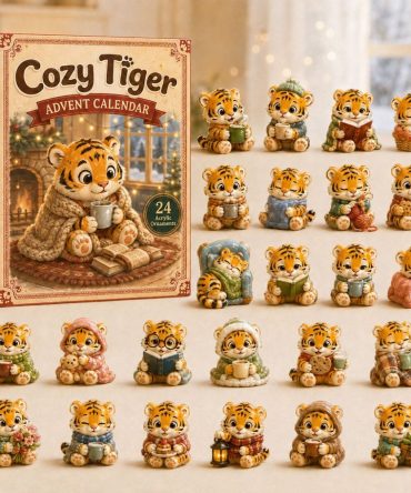 2026 Cozy Tiger Holiday Calendar - 24 Acrylic Charm Surprises, Warm Wildlife Countdown Gift For Animal Lovers