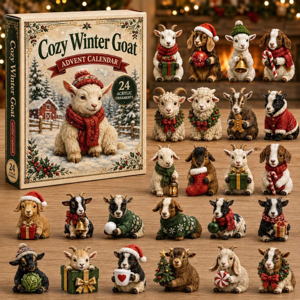 2026 Cozy Winter Goat Holiday Countdown Calendar — 24-Day Acrylic Charm Advent Set For Home, Gifts & Seasonal Decor