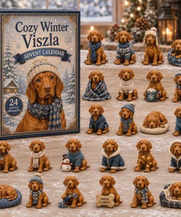 Limited-Edition 2026 Vizsla Winter Advent Calendar - 24 Acrylic Charms, Holiday Countdown Gift For Vizsla Owners & Dog Collectors