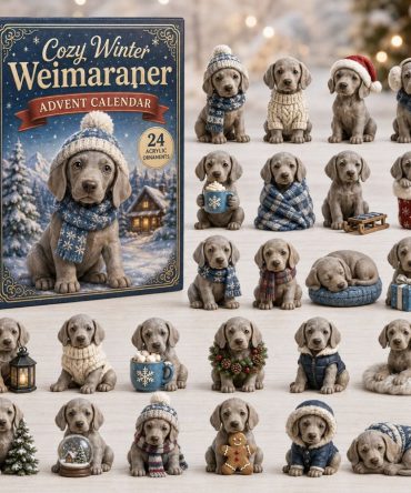 Weimaraner Winter Countdown 2026 - Cozy 24-Day Acrylic Charm Advent Calendar, Holiday Gift For Breed Enthusiasts