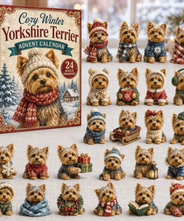 2026 Cozy Yorkshire Terrier Advent Calendar — 24-Day Winter Countdown With Cute Acrylic Charms, Holiday Gift For Yorkie Lovers
