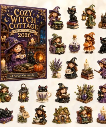 Cozy Witch Cottage Advent Calendar 2026 - 24 Acrylic Charms, Cottagecore Witch Miniatures & Warm Holiday Countdown Gift