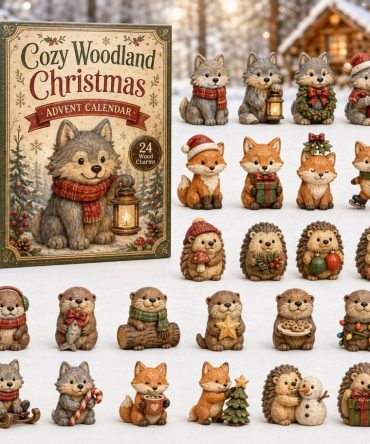 Cozy Woodland Christmas 2026 Advent Calendar — 24-Day Wooden Charm Countdown With Rustic Forest Holiday Scenes