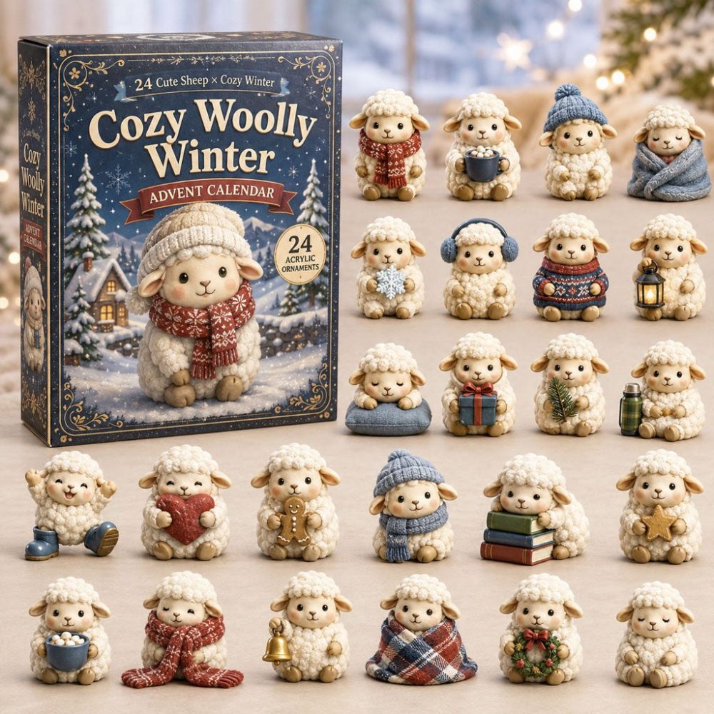 Cozy Woolly Winter 2026 Advent — 24 Warm Acrylic Charms, Hygge-Inspired Countdown Calendar & Gift For Cozy Season Lovers