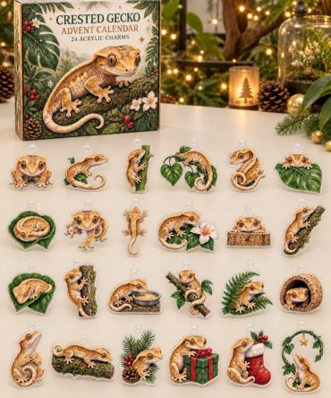Crested Gecko Holiday Countdown — 24 Cute Acrylic Gecko Charms, Reptile Lover’S 2026 Advent Set For Kids & Collectors