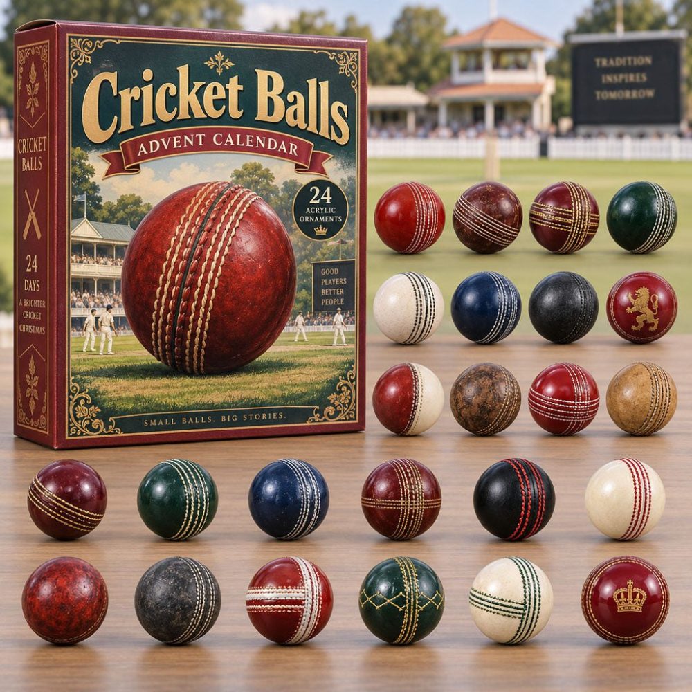 2026 Cricket Ball Advent Calendar — 24-Day Collectible Acrylic Charms For Cricket Fans, Festive Holiday Gift & Stocking Stuffer