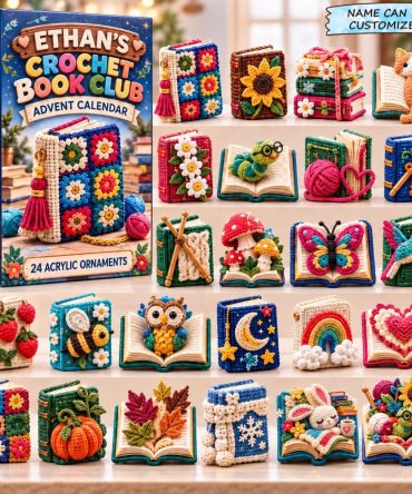 2026 Crochet & Yarn Book Countdown - 24-Day Acrylic Charm Advent Calendar, Stitch-Inspired Holiday Gift For Crafters