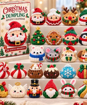 Crochet Christmas Dumpling Advent Calendar 2026 — 24-Day Countdown With Crochet-Style Acrylic Charms , Handmade Look Holiday Gift