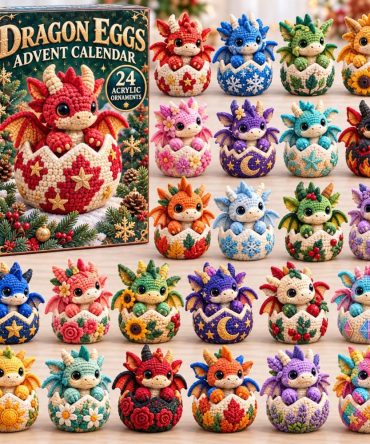 2026 Crochet Dragon Egg Countdown - 24-Day Handmade Advent Calendar With Acrylic Charms, Collectible Holiday Gift Set