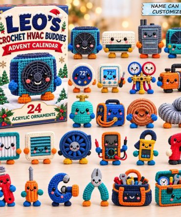 Crochet Hvac Designer Advent Calendar 2026 — 24 Handcrafted-Style Acrylic Charms, Cozy Countdown Gift For Crafters & Techs