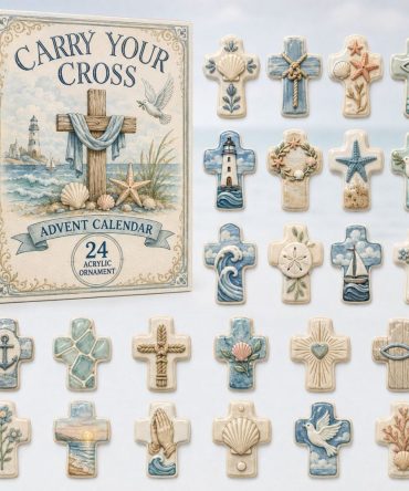Faith & Cross Advent Calendar 2026 – 24-Day Acrylic Charm Countdown, Inspirational Christian Holiday Gift & Keepsake