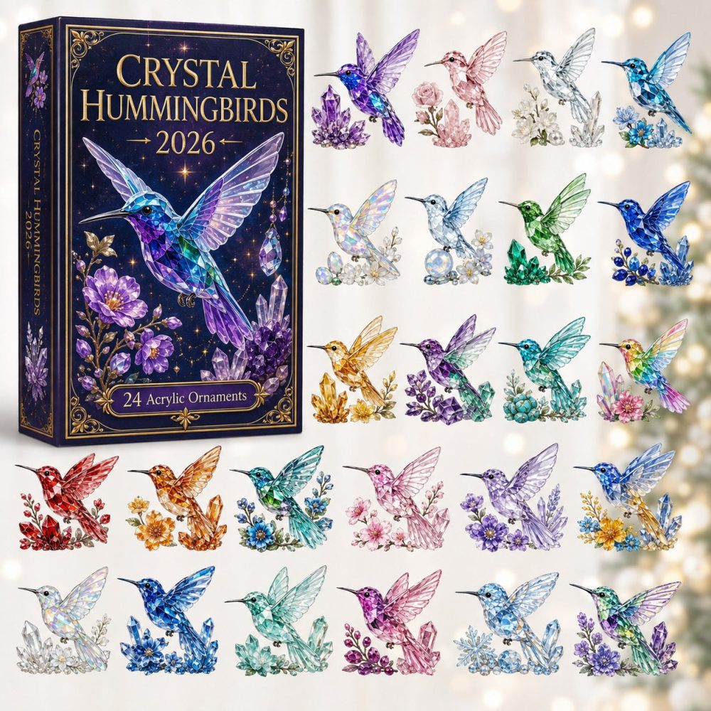 2026 Crystal Hummingbird Charm Calendar - 24 Acrylic Surprises, Versatile Jewelry Pieces, Sparkling Countdown Gift