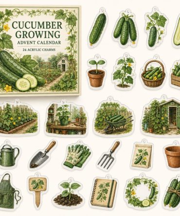 2026 Cucumber Growing Advent Calendar - 24 Day Countdown With 24 Acrylic Garden Charms , Veggie Holiday Gift