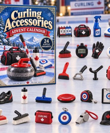 Curling Accessories Festive Countdown — 24-Day 2026 Acrylic Charm Advent With Grip Bands, Sliders & Rink Accessories For Fans