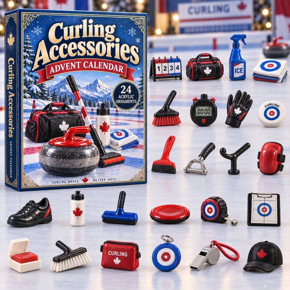 Curling Accessories Festive Countdown — 24-Day 2026 Acrylic Charm Advent With Grip Bands, Sliders & Rink Accessories For Fans