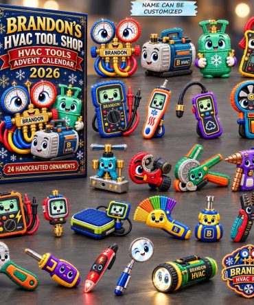 2026 Custom Hvac Tool Shop Countdown – 24-Day Acrylic Charms, Personalized Technician Ornaments & Trade Shop Holiday Gifts