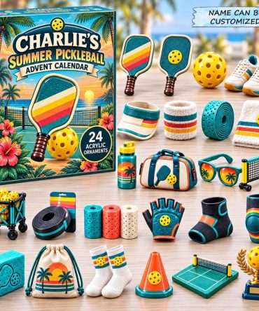 Personalized Pickleball Summer Advent Calendar — Custom Name 24-Day Countdown With Pickleball Acrylic Charms, Perfect Gift