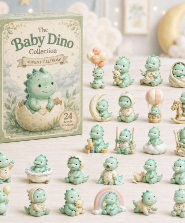 Cute Baby Dino 2026 Advent Countdown Calendar With 24 Acrylic Charms — Roaring Holiday Gift For Kids, Dino Fans & Collectors