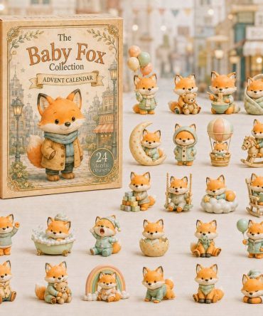 Adorable Baby Fox 2026 Advent Countdown Calendar With 24 Acrylic Charms — Woodland Gift For Kids, Collectors & Stocking Stuffers