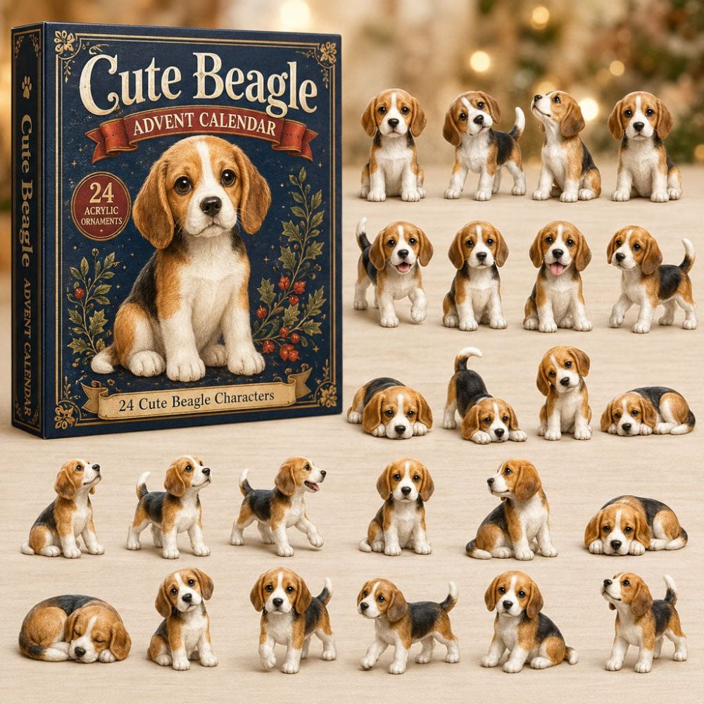 Cute Beagle Advent Calendar 2026 — 24-Day Holiday Countdown With Adorable Beagle Acrylic Charms & Daily Puppy Surprises