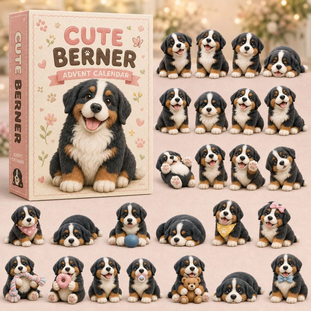 Cute Berner Advent Calendar 2026 — 24 Days Of Bernese Dog-Themed Acrylic Charms, Perfect Holiday Gift For Dog Owners & Collectors