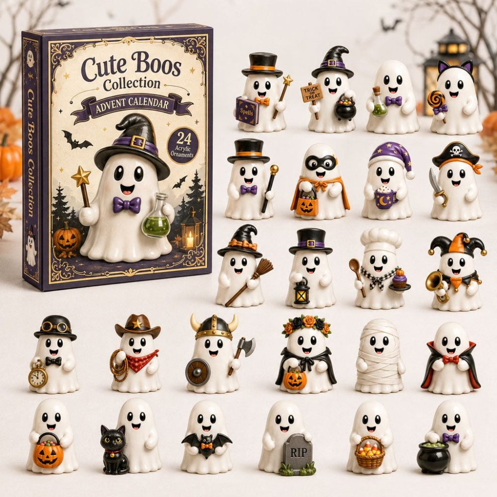 Spooky Cute Boos Ghost Advent Calendar 2026 – 24-Day Acrylic Charm Countdown, Playful Halloween-Style Holiday Gift & Collectible