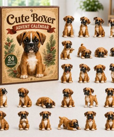 2026 Cute Boxer Holiday Countdown Calendar — 24 Playful Boxer Acrylic Charms, Perfect Stocking Stuffer Gift