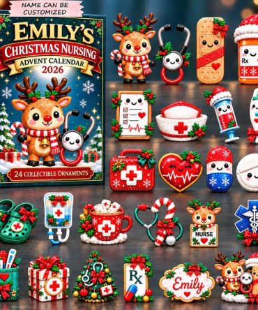 Cute Christmas Nurse 24-Day Advent Calendar 2026 — Adorable Acrylic Nurse Charms Countdown For Gifting & Workplace Cheer
