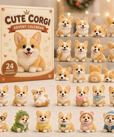 Cute Corgi Advent Calendar 2026 — 24-Day Festive Countdown With Whimsical Corgi Acrylic Charms, Great Gift For Corgi Enthusiasts