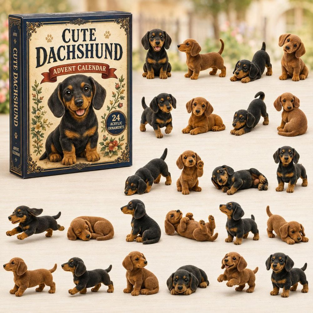 Cute Dachshund 2026 Countdown — 24 Charming Acrylic Charms Advent Calendar, Heartwarming Gift For Dog Lovers