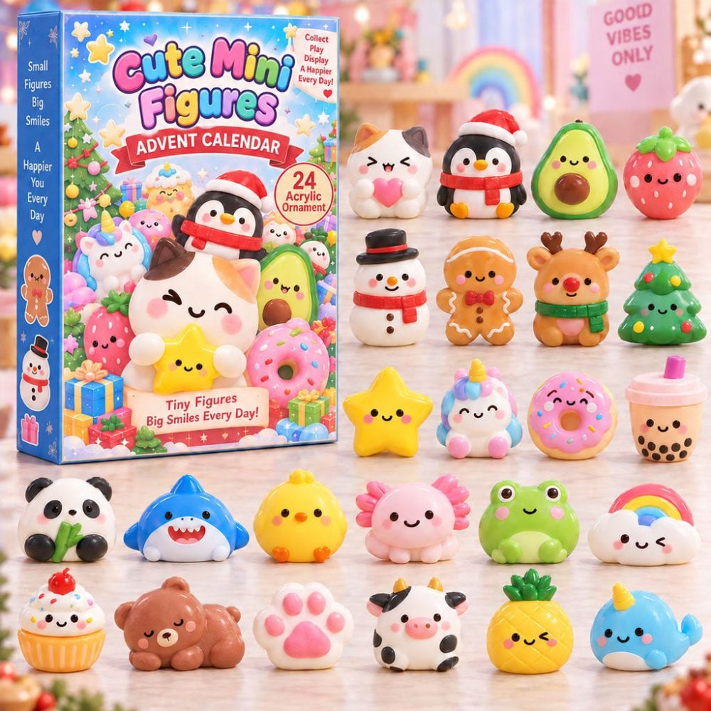Mini Cute Figures Advent Calendar 2026 — 24-Day Surprise With Acrylic Mini Charms , Small Collectibles, Holiday Stocking Gifts