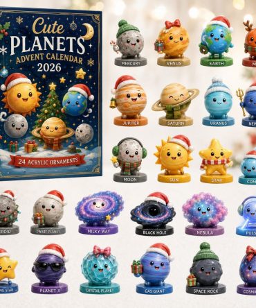 Cute Planets Advent Calendar 2026 — 24-Day Acrylic Charm Countdown, Space-Themed Holiday Gift For Kids & Fans