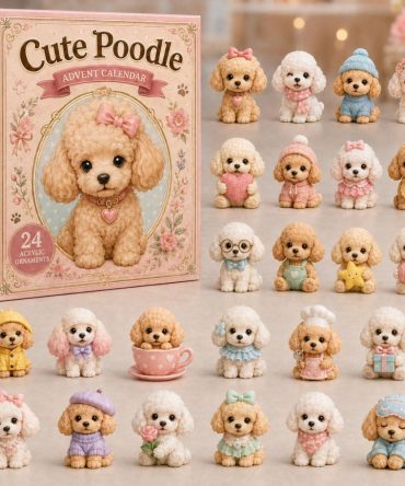2026 Cute Poodle Holiday Countdown — 24 Sweet Acrylic Poodle Charms, Adorable Gift For Dog Owners & Poodle Fans