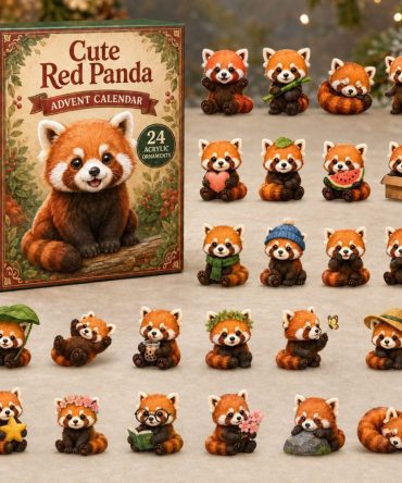 Cute Red Panda 2026 Countdown — 24 Adorable Acrylic Charms Advent Calendar, Kawaii Holiday Gift For Kids & Collectors