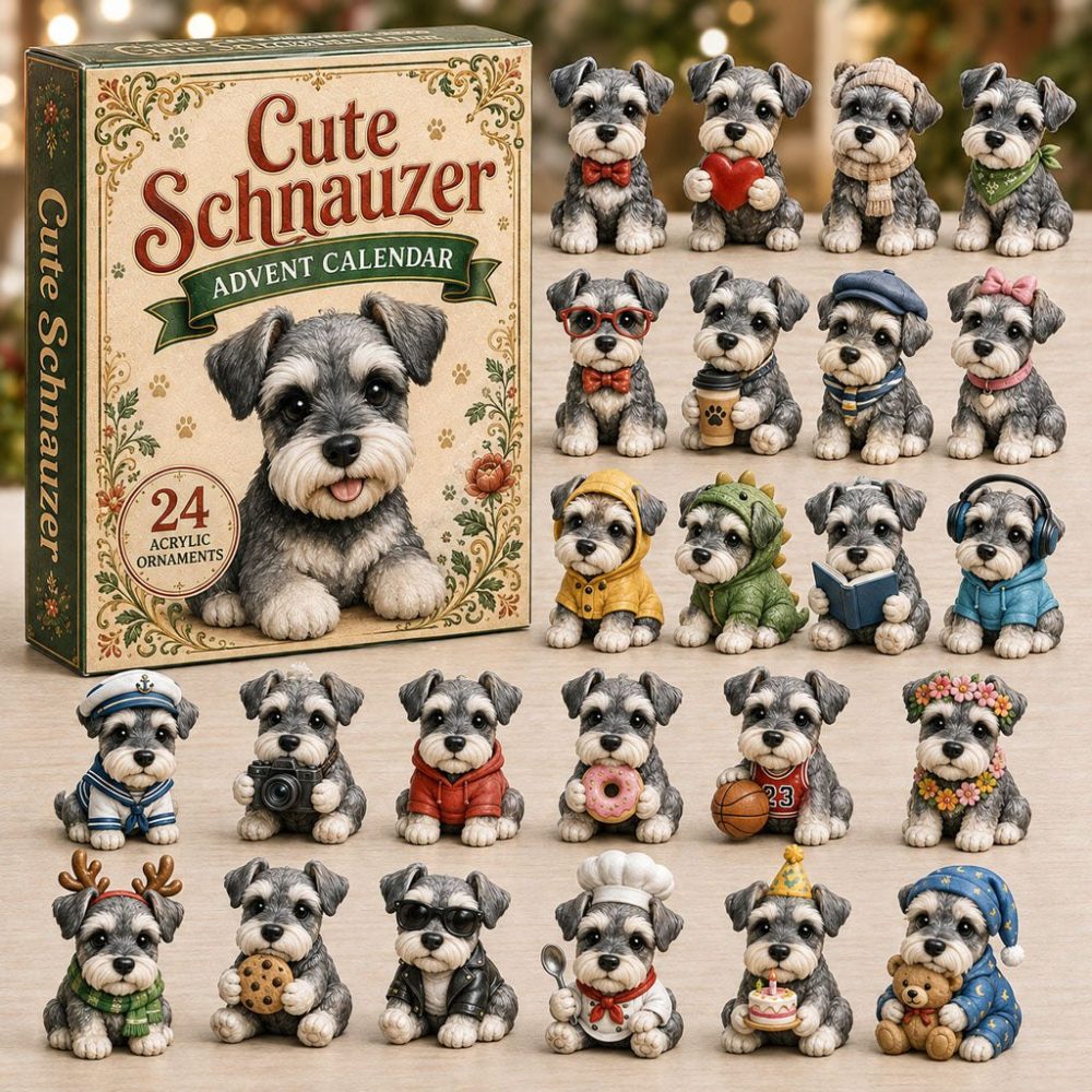 2026 Schnauzer Advent Calendar — 24-Day Holiday Countdown With Cute Acrylic Charms, Perfect Gift For Schnauzer Lovers And Owners