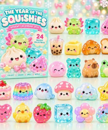 Cute Squishy 24-Day Advent Calendar 2026 — Soft Toy Surprises & Acrylic Charms, Sensory Squishies Perfect For Kids Gifts