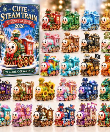 Cute Steam Train 2026 Holiday Countdown Calendar — 24-Day Acrylic Charm Advent With Adorable Vintage Train Collectibles For Kids