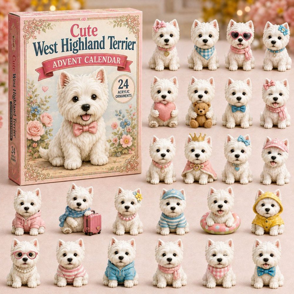 2026 West Highland Terrier Advent Calendar — 24-Day Cute Westie Countdown With Collectible Acrylic Charms, Gift For Westie Owners