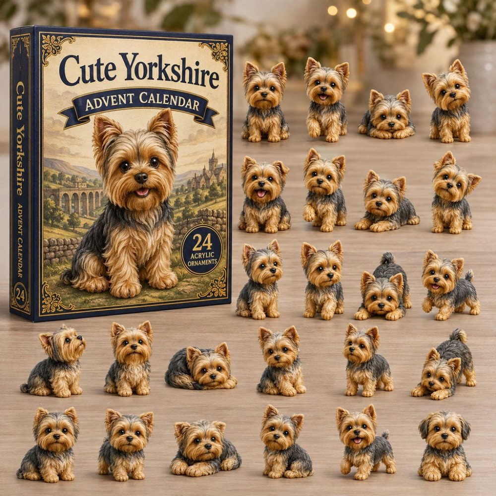 Cute Yorkshire Terrier Advent Calendar 2026 — 24-Day Puppy-Themed Countdown With Charming Acrylic Charms, Ideal Gift For Yorkie Fans